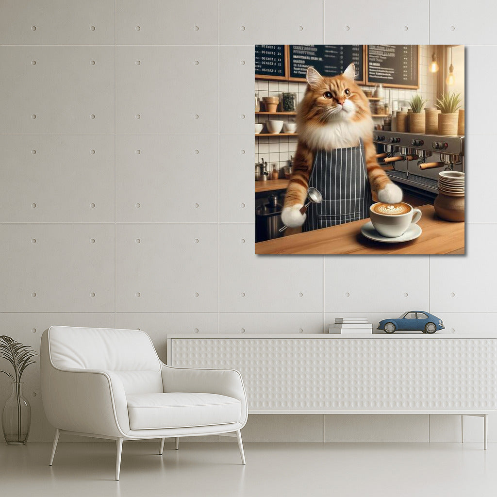 Coffee Magic: Cat Barista in Action