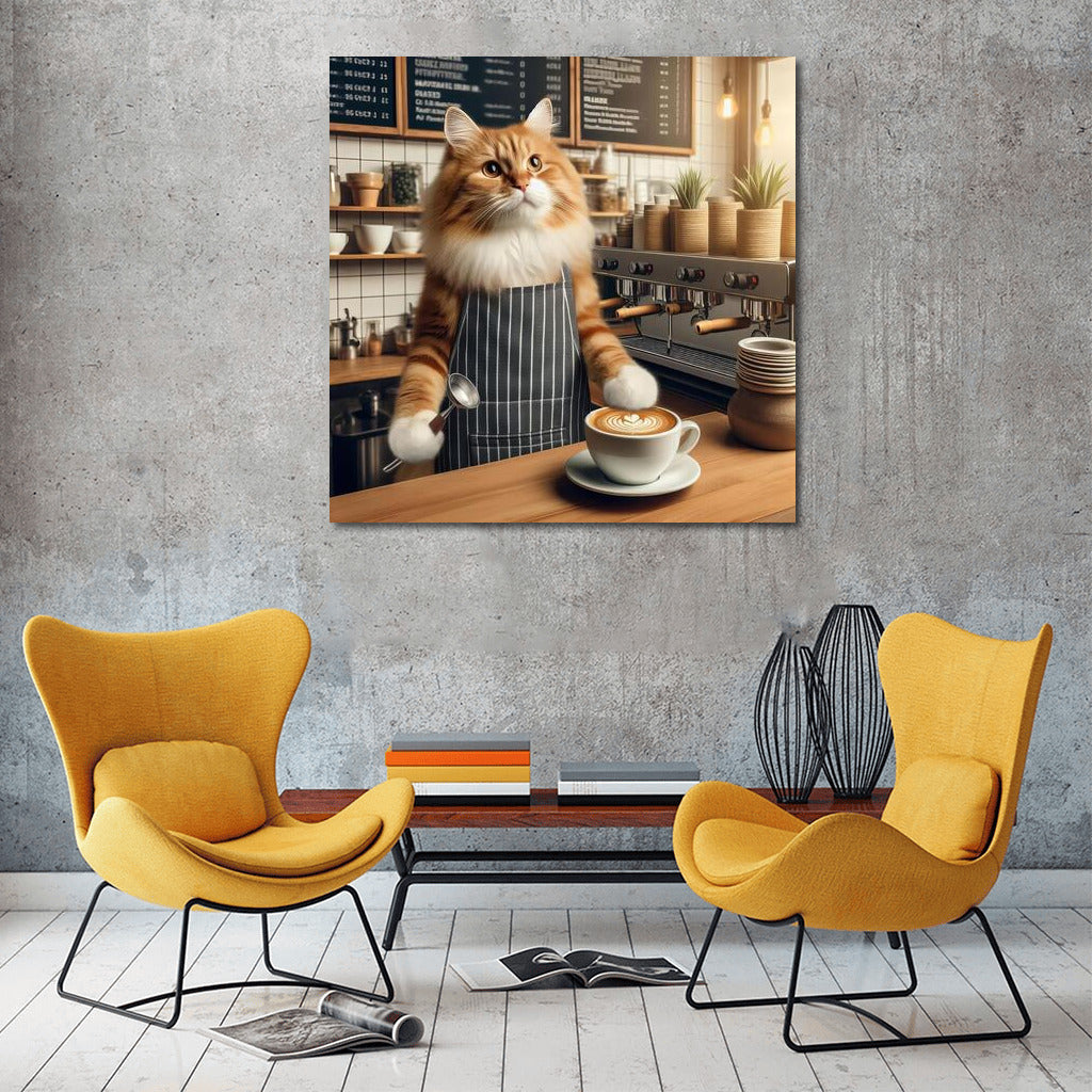 Coffee Magic: Cat Barista in Action