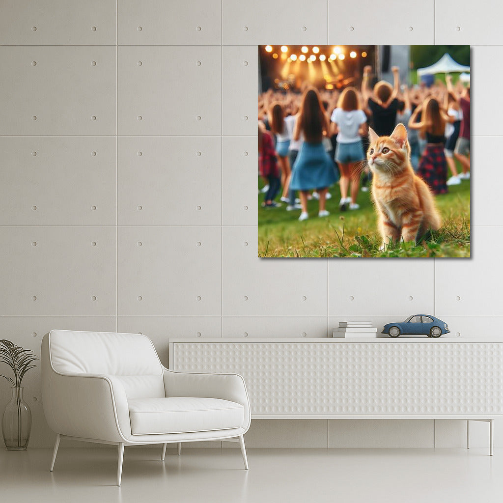 Musical Cat: Fluffy Spectator at the Concert