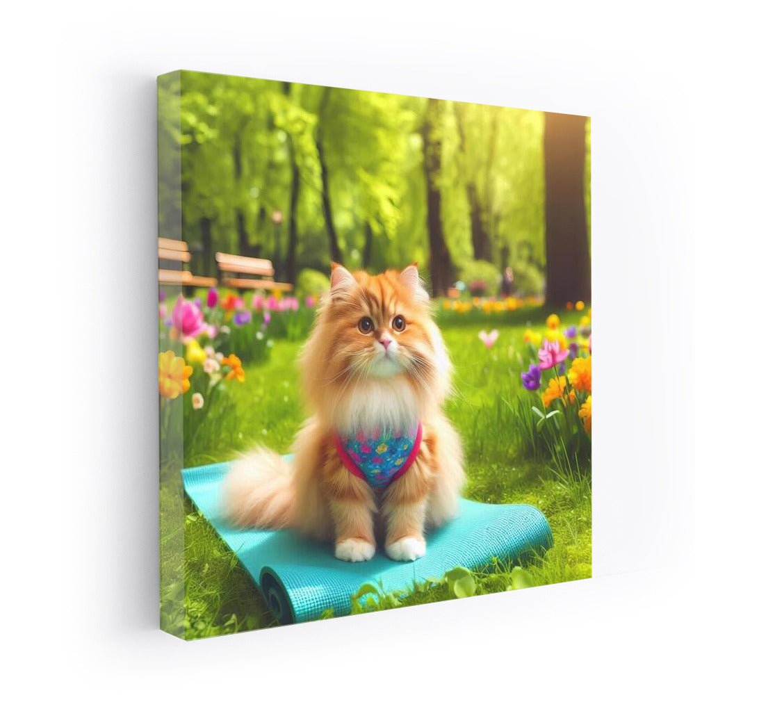 Yoga Cat in the Park: Harmony and Comfort for Your Home