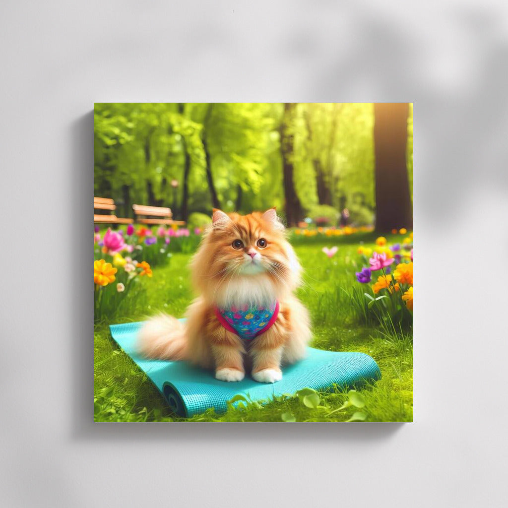 Yoga Cat in the Park: Harmony and Comfort for Your Home