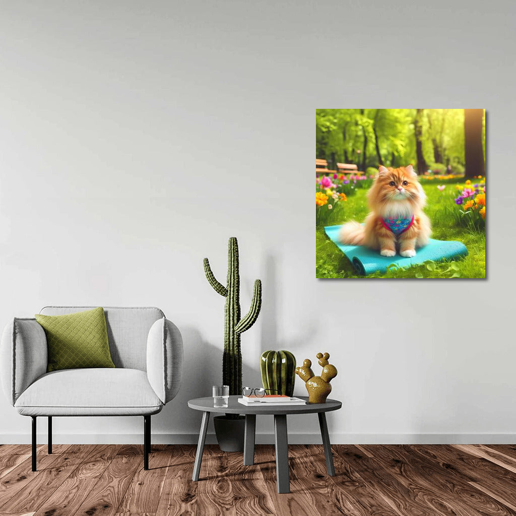 Yoga Cat in the Park: Harmony and Comfort for Your Home