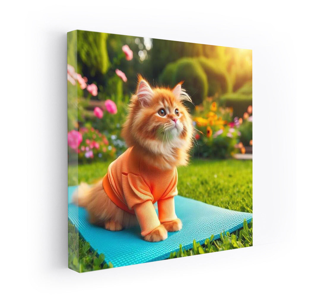 Yoga Cat in the Park: Fluffy Master on the Mat