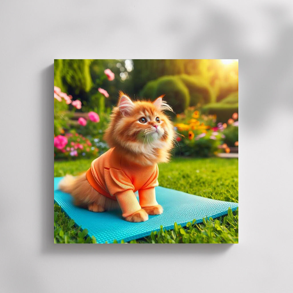 Yoga Cat in the Park: Fluffy Master on the Mat