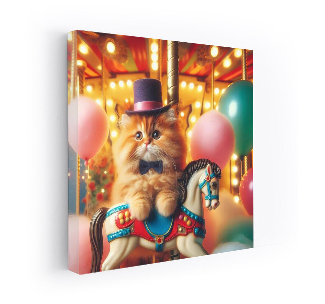 Carnival Cat in a Top Hat on the Carousel – Magic in Your Home