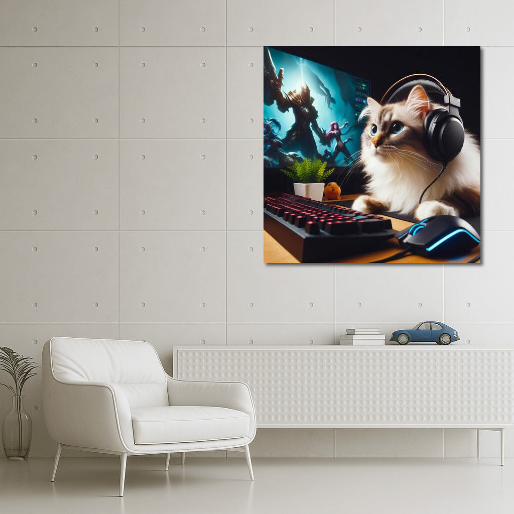 Gamer Cat in eSports: Playful Charm for Interior