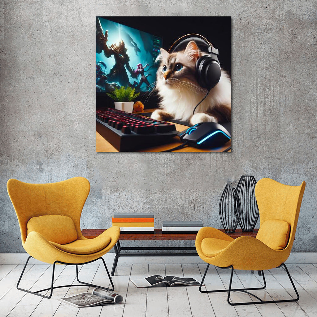 Gamer Cat in eSports: Playful Charm for Interior