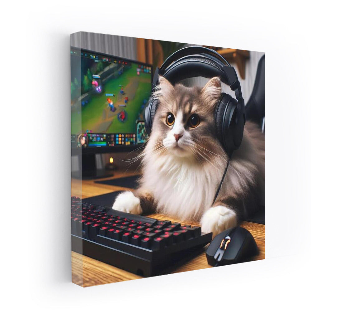 Cyber Cat: Gamer at Peak Emotions