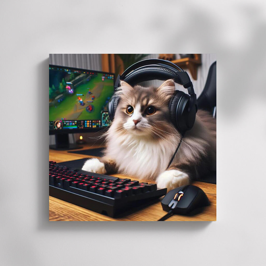Cyber Cat: Gamer at Peak Emotions