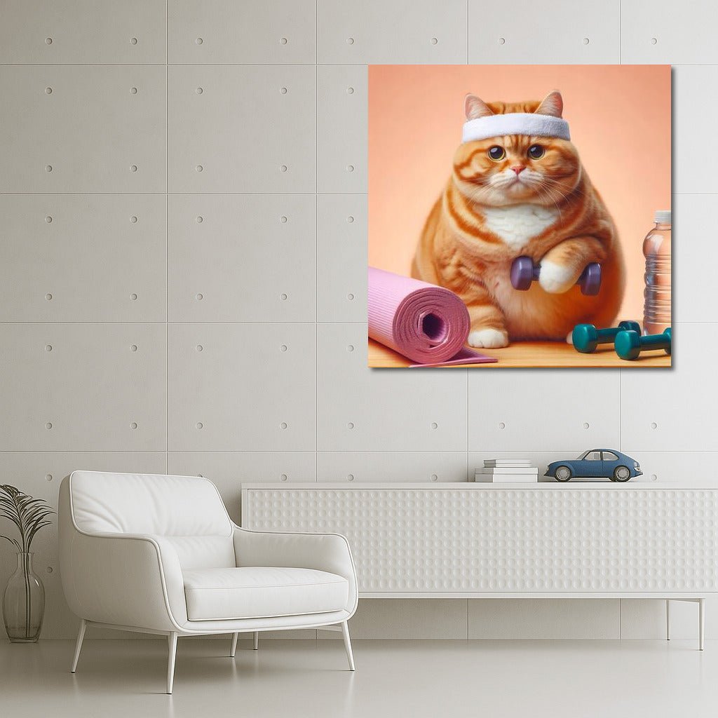 Fitness Trainer Cat: Gym Motivation for Fluffy Lovers