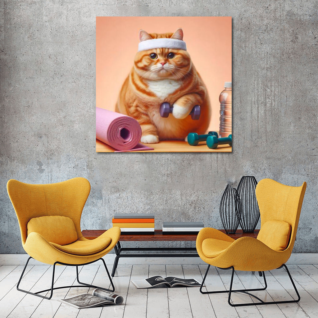 Fitness Trainer Cat: Gym Motivation for Fluffy Lovers