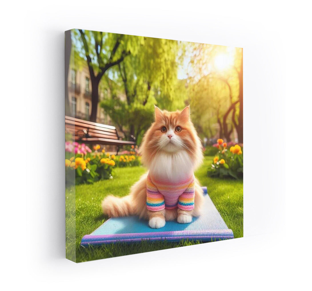 Yoga Cat in the Park: Harmony and Comfort for the Interior