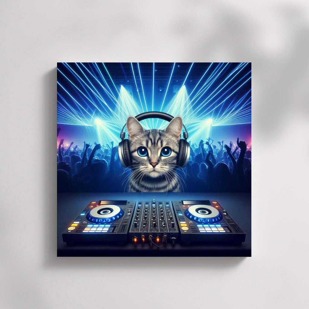 Cat DJ at the Party: Musical Magic for Your Walls