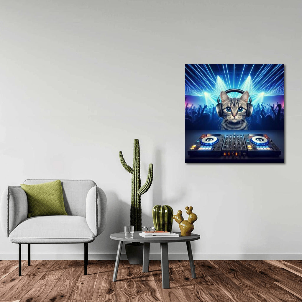 Cat DJ at the Party: Musical Magic for Your Walls