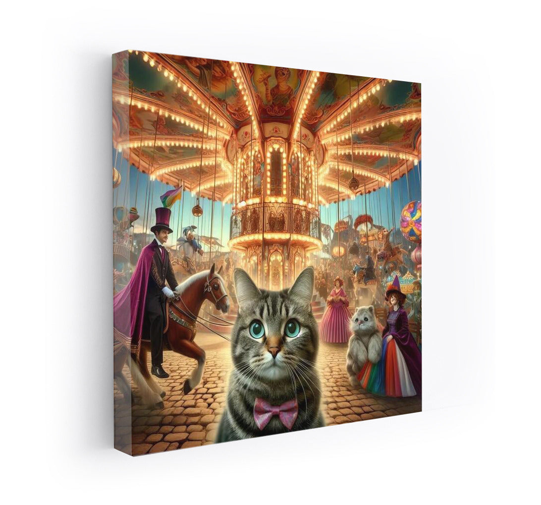 Mysterious Cat at the Carnival of Wonders: Bright Lights and Magic