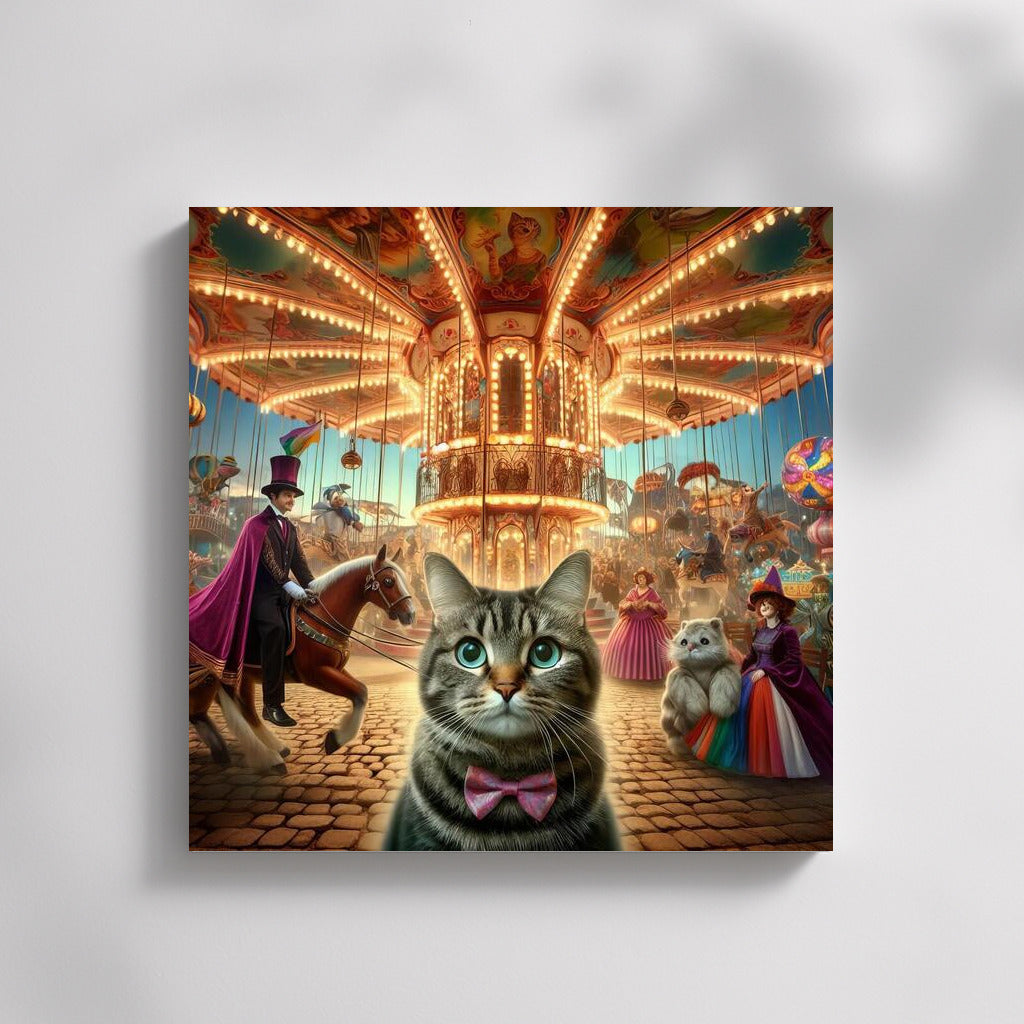 Mysterious Cat at the Carnival of Wonders: Bright Lights and Magic