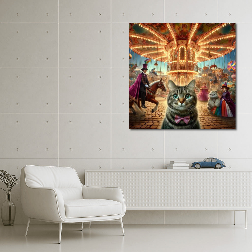 Mysterious Cat at the Carnival of Wonders: Bright Lights and Magic