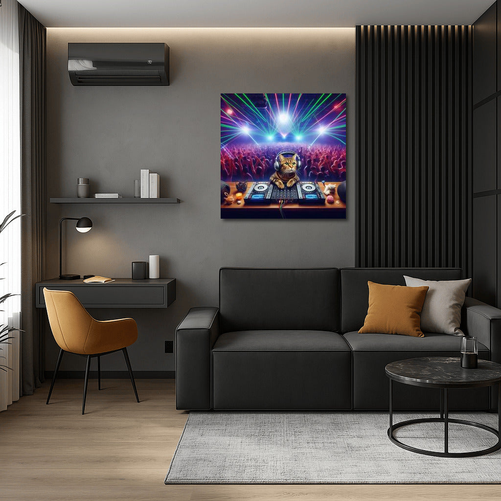 Cat DJ to the rhythm of the party: Musical atmosphere for your space