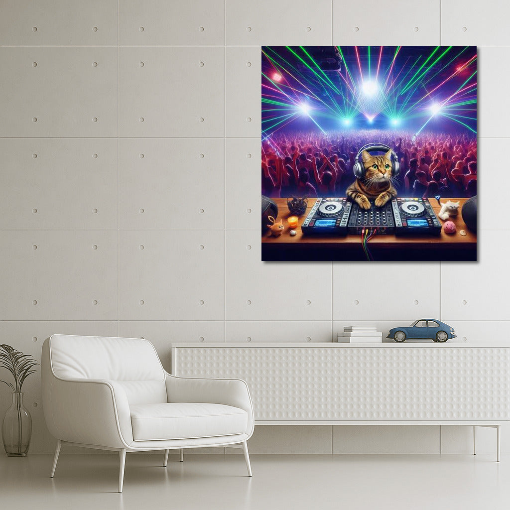Cat DJ to the rhythm of the party: Musical atmosphere for your space
