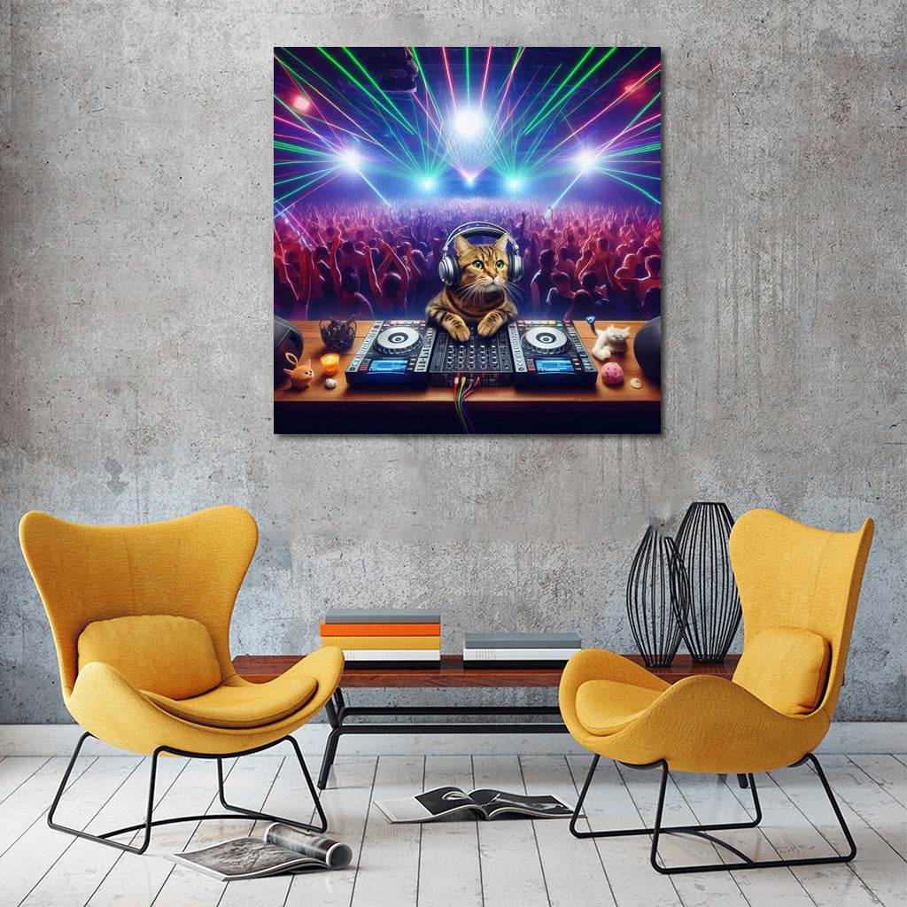Cat DJ to the rhythm of the party: Musical atmosphere for your space