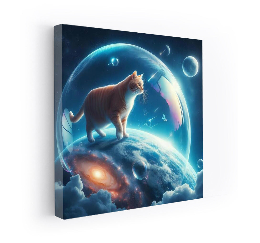 Space Journey of the Cat in a Soap Bubble