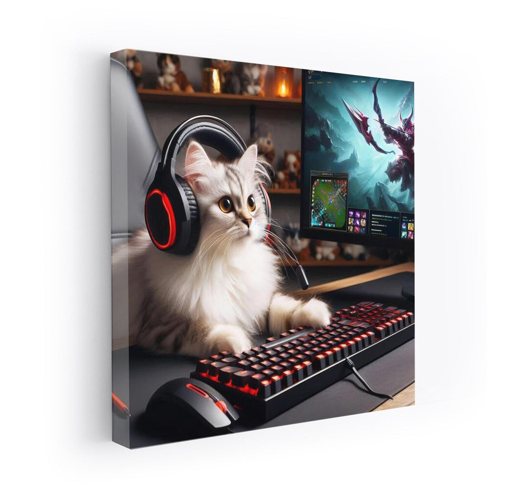 Gamer Cat with Headphones: Furry Esports Champion