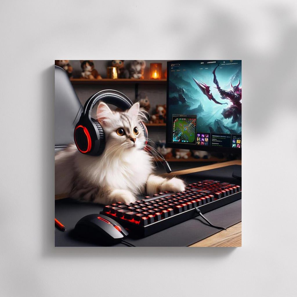 Gamer Cat with Headphones: Furry Esports Champion