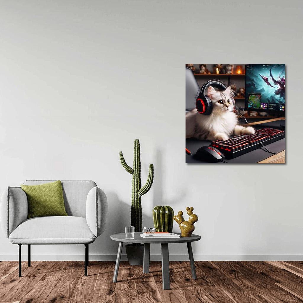 Gamer Cat with Headphones: Furry Esports Champion