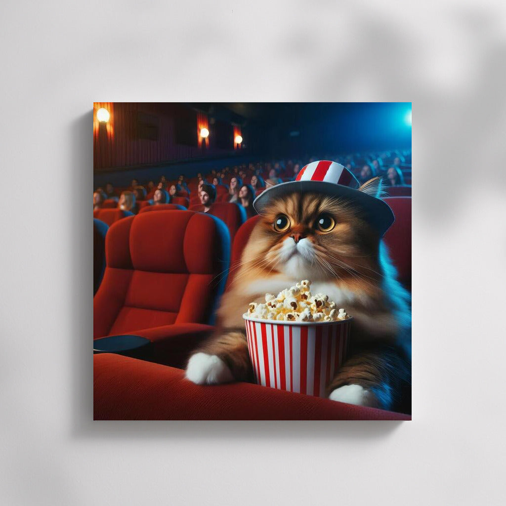 Cat in the Cinema with Popcorn: The Perfect Gift for Moviegoers
