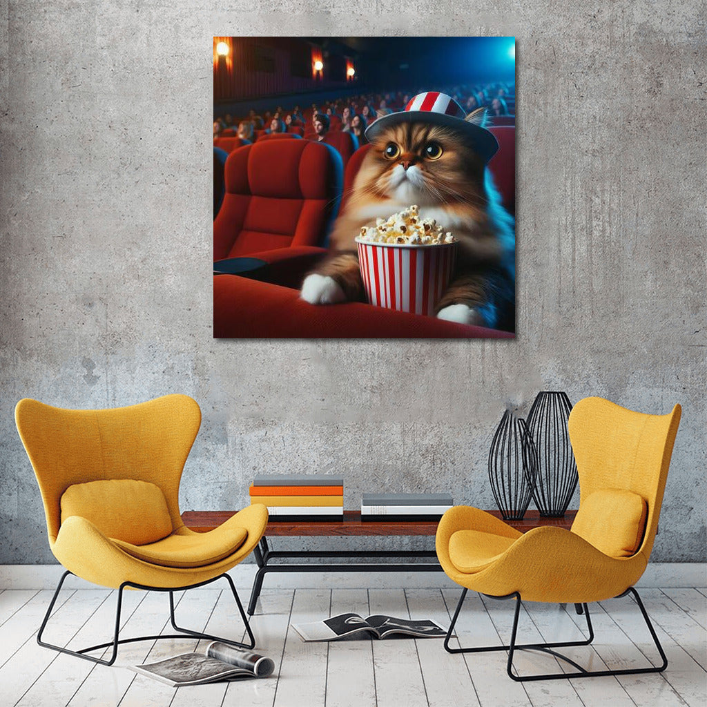 Cat in the Cinema with Popcorn: The Perfect Gift for Moviegoers
