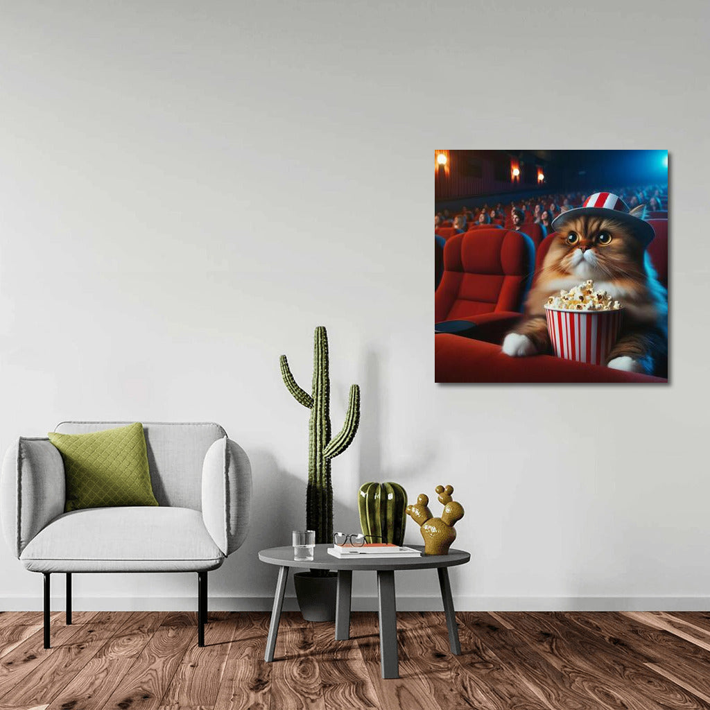 Cat in the Cinema with Popcorn: The Perfect Gift for Moviegoers