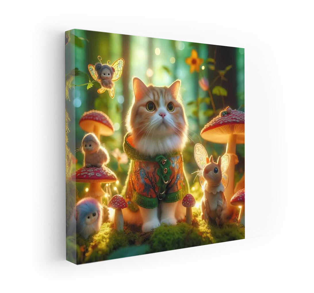 Magic Cat in the Fairytale Forest: Fairies and Mushrooms