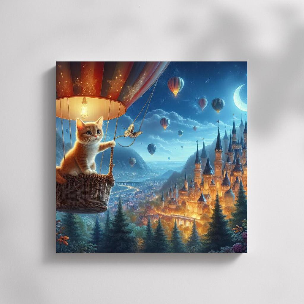 Kitten on a Balloon: Journey over the Fairytale City