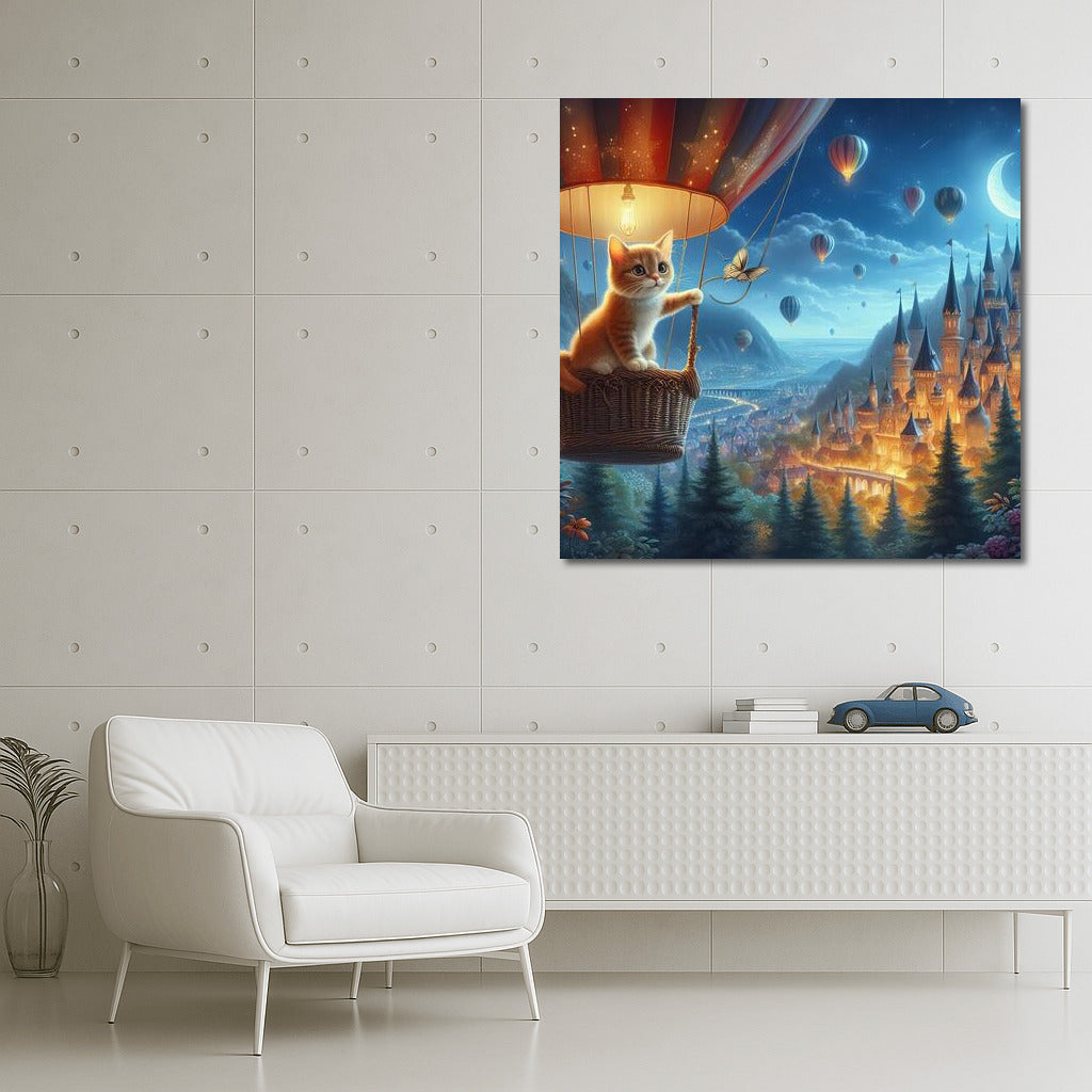Kitten on a Balloon: Journey over the Fairytale City
