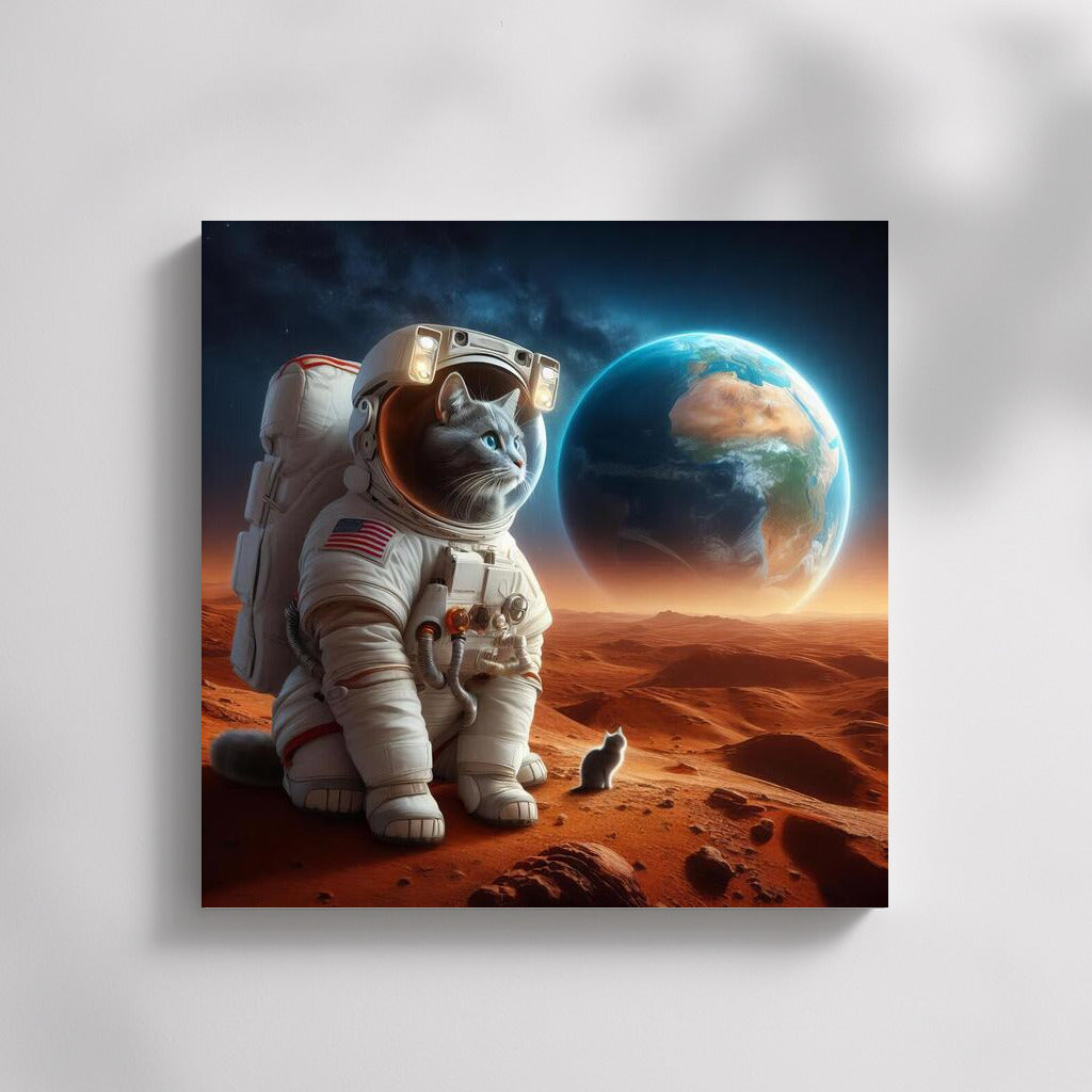 Space Cat in a Spacesuit on Mars: A Look at Earth