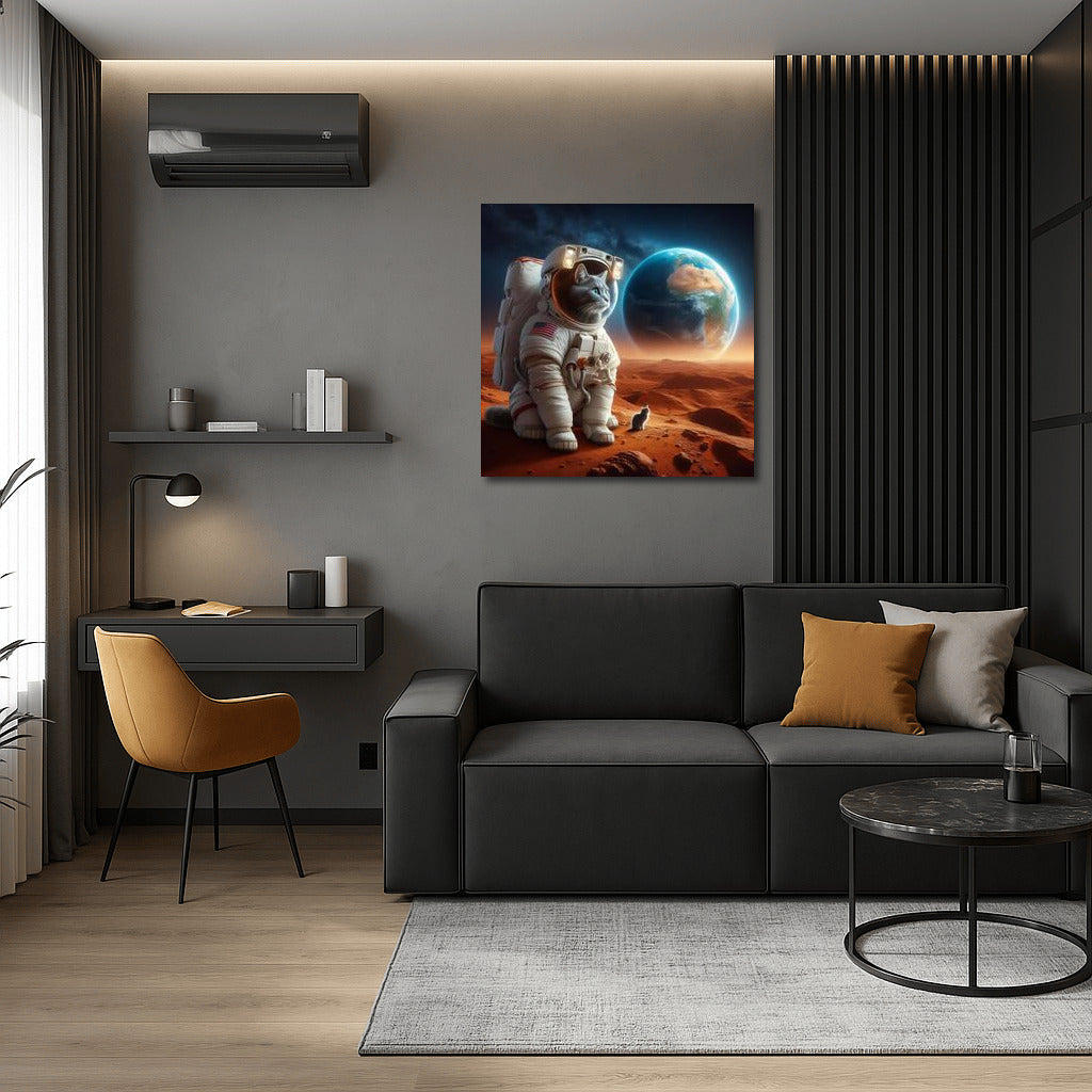 Space Cat in a Spacesuit on Mars: A Look at Earth