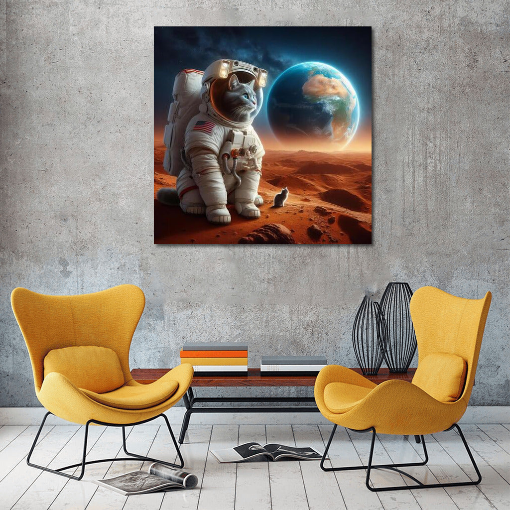 Space Cat in a Spacesuit on Mars: A Look at Earth