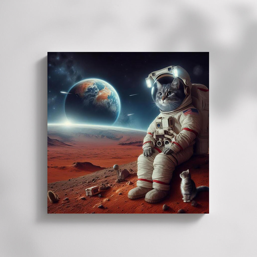 Space Cat in a Spacesuit on Mars: A Look at Earth
