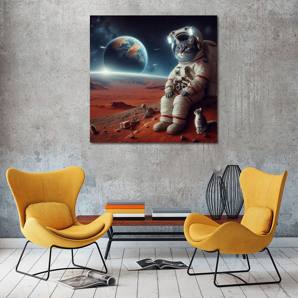 Space Cat in a Spacesuit on Mars: A Look at Earth