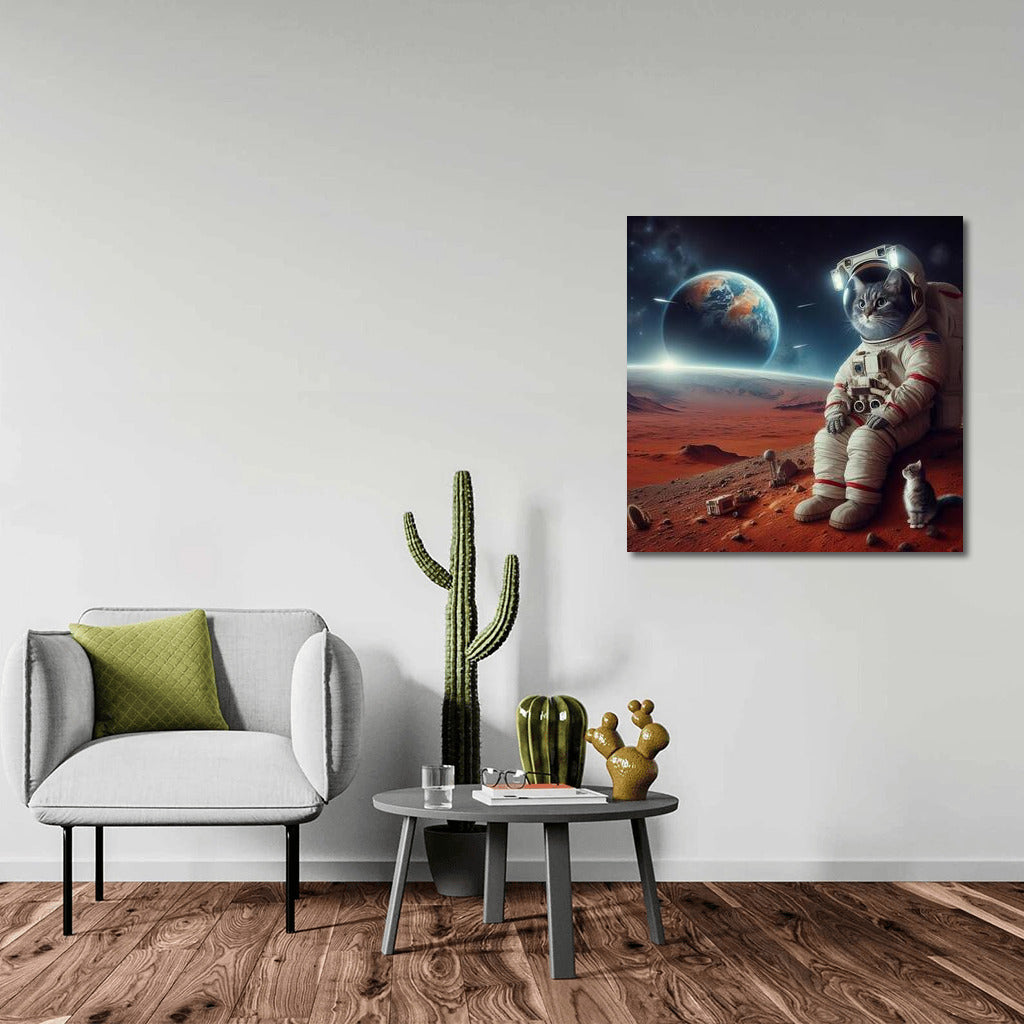 Space Cat in a Spacesuit on Mars: A Look at Earth
