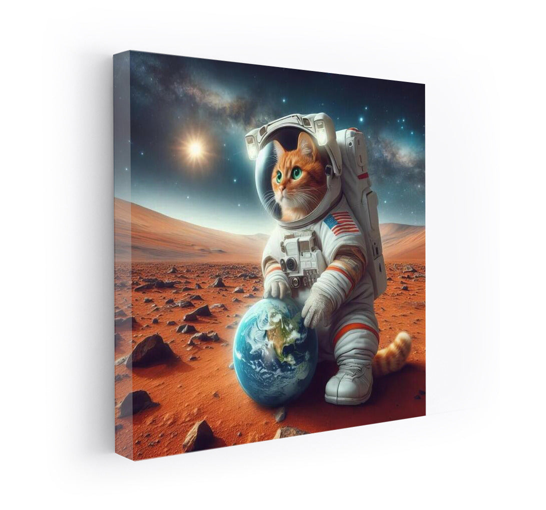 Space Cat in a Spacesuit on Mars: A Look at Earth