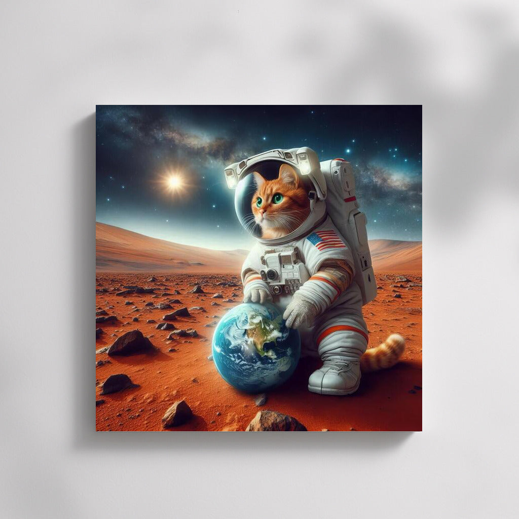 Space Cat in a Spacesuit on Mars: A Look at Earth