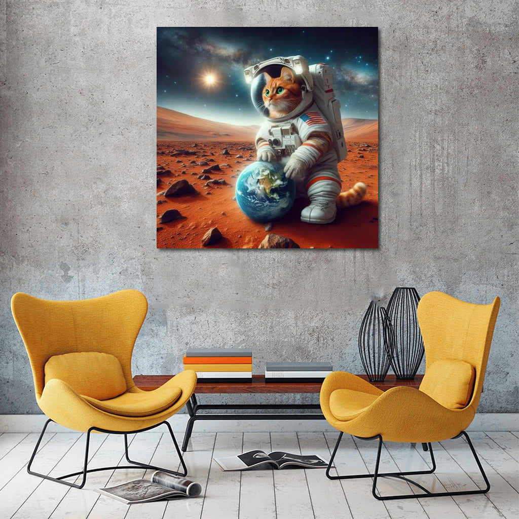 Space Cat in a Spacesuit on Mars: A Look at Earth