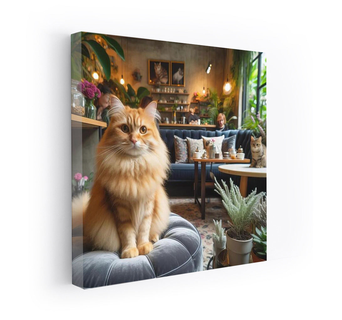 Fluffy Barista: Cat in Stylish Cafe