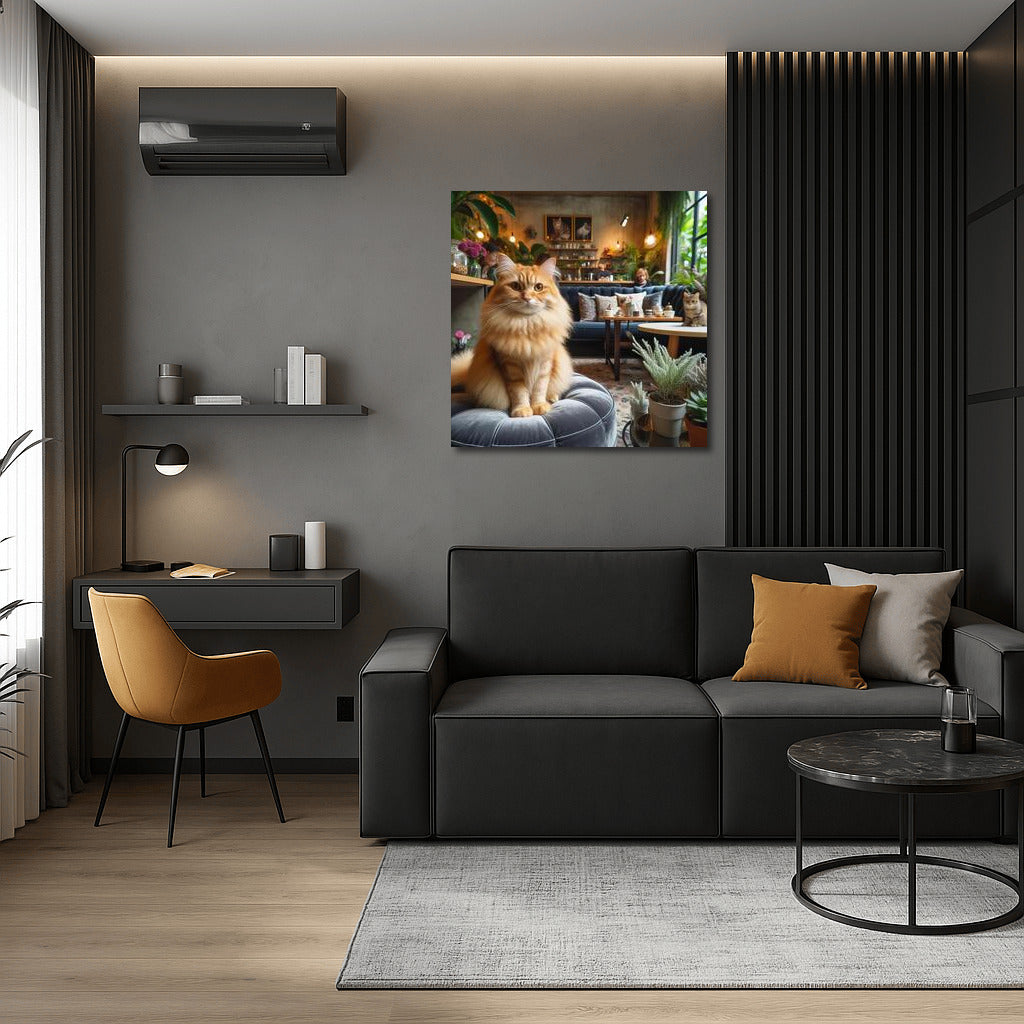 Fluffy Barista: Cat in Stylish Cafe