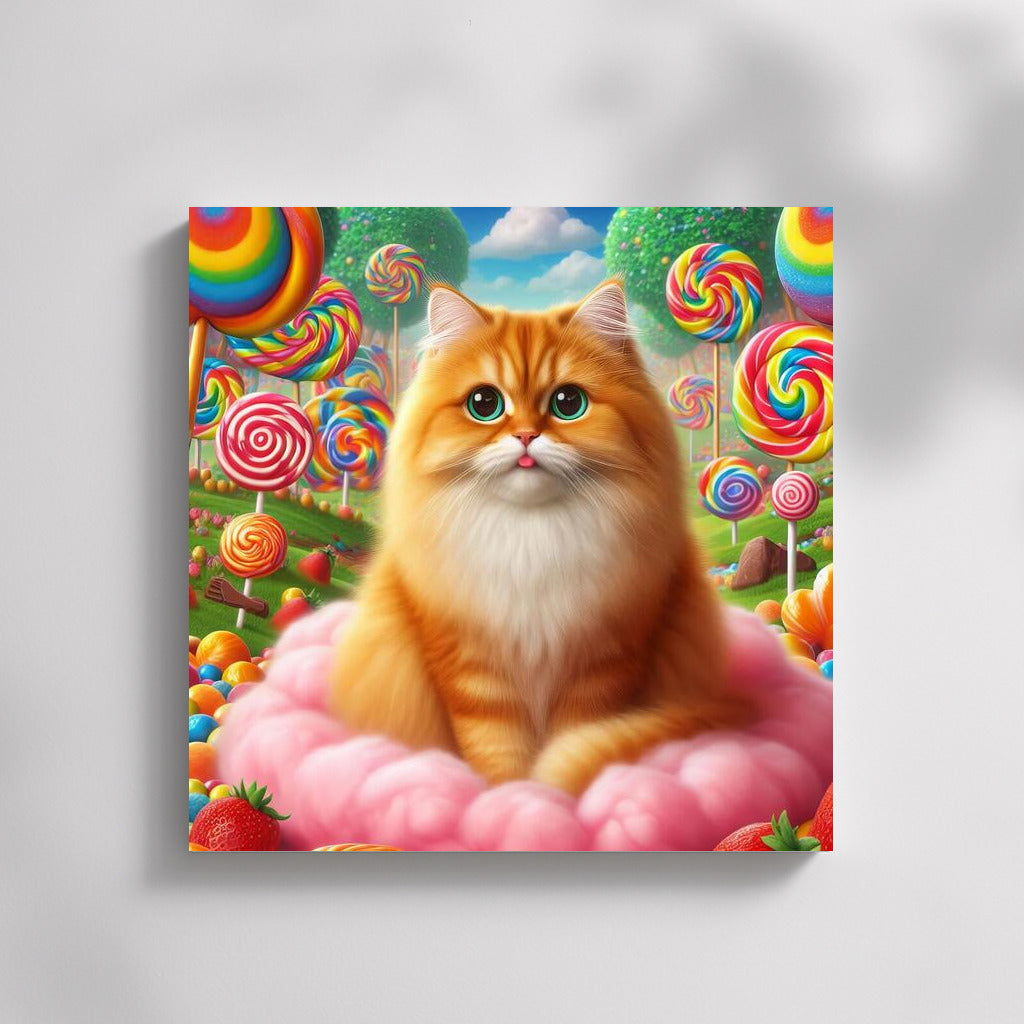 Cat in Candyland: Fluffy Inhabitant of Candyland