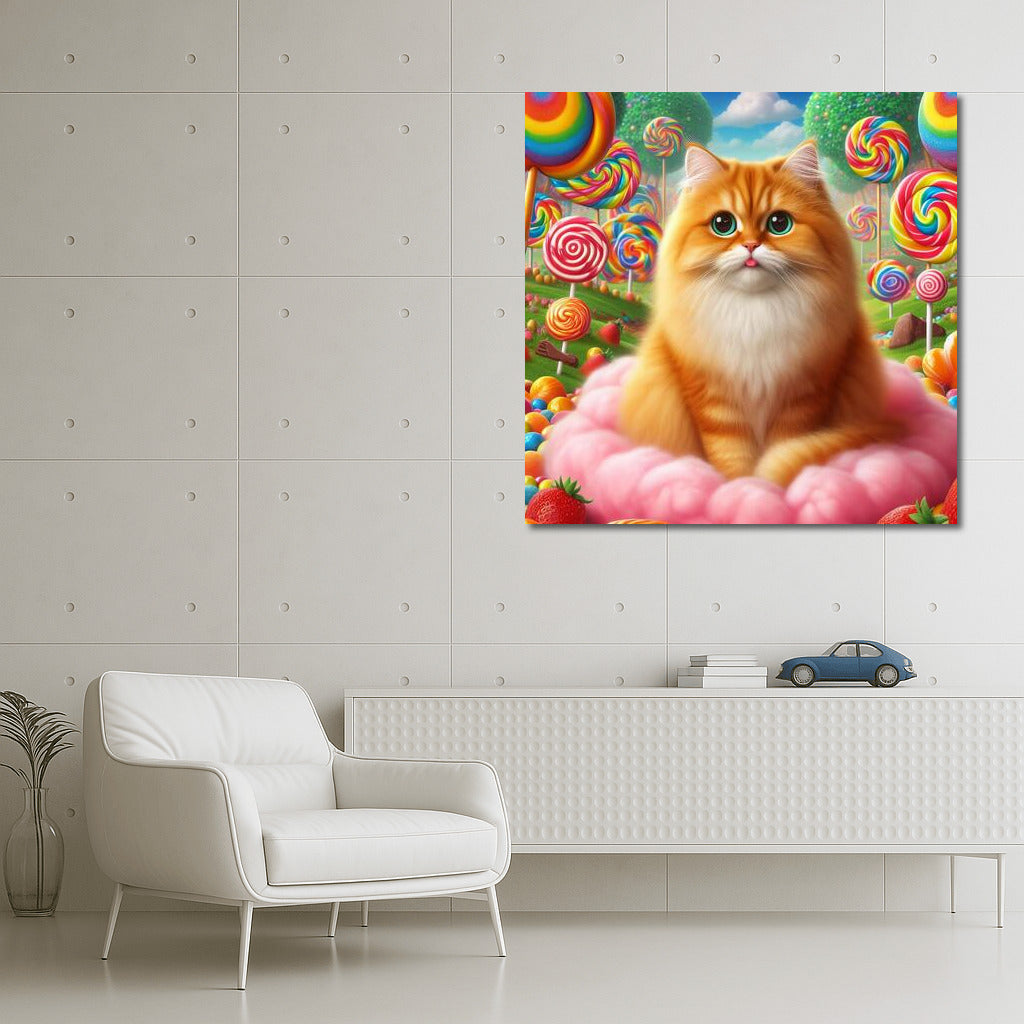 Cat in Candyland: Fluffy Inhabitant of Candyland