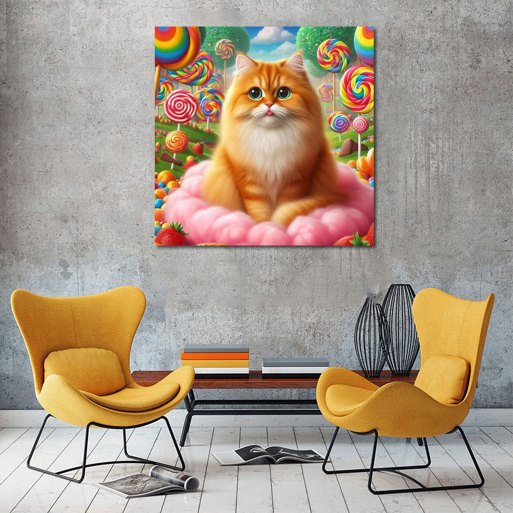 Cat in Candyland: Fluffy Inhabitant of Candyland