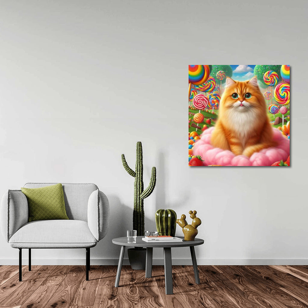 Cat in Candyland: Fluffy Inhabitant of Candyland