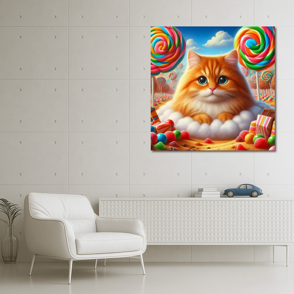 Fluffy Cat in Sweet Dreamland: A Fairytale Adventure